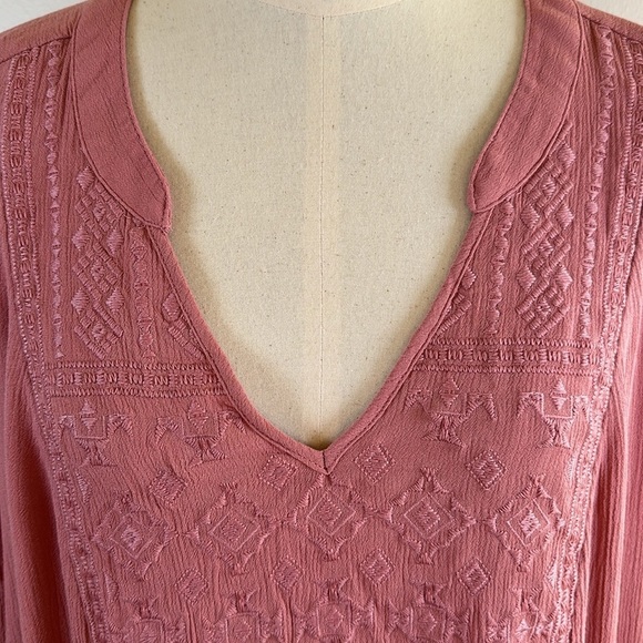 Torrid Crinkle Gauze Embroidered Long Sleeve Top Size 3 - Picture 4 of 12